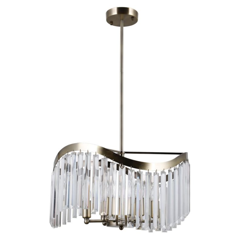 Lampa sufitowa wisząca Italux Sabriga 4417 brąz antyczny-przezroczysty kryształowa 6xE14 x 1 szt.