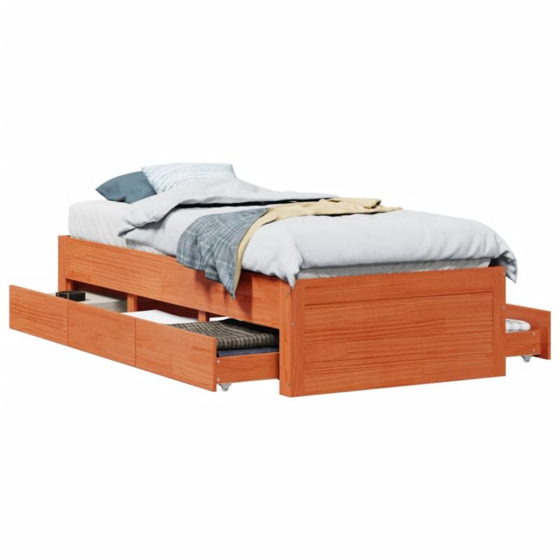 Łóżko drewniane WaszeMeble 90x190 cm brązowe WM-3308827 1 szt.