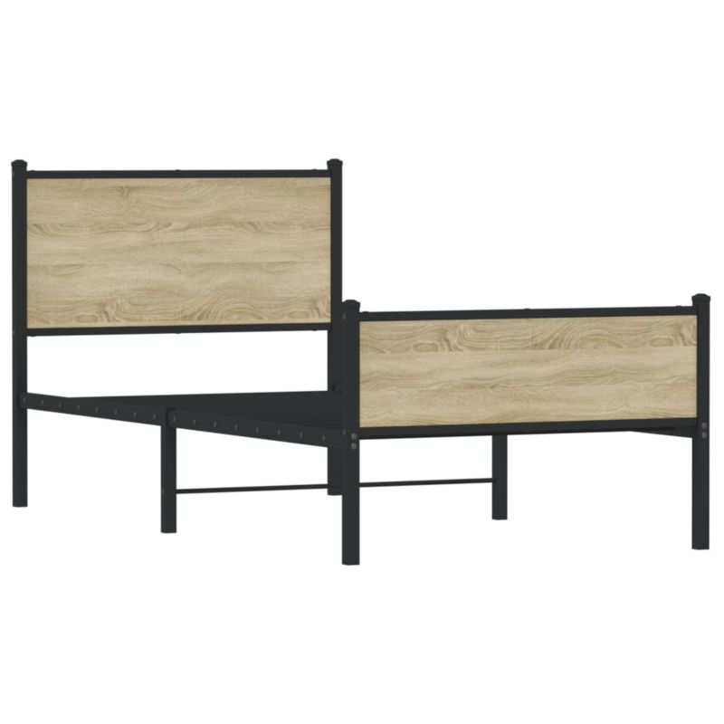 Łóżko metalowe WaszeMeble 75x190 cm dąb sonoma WM-4007894 1 szt.