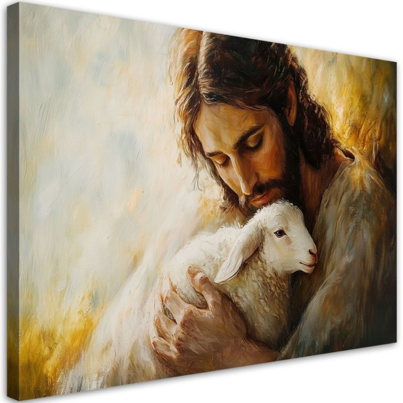 Obraz religijny Feeby Jezus Chrystus z barankiem 60x40cm 1szt