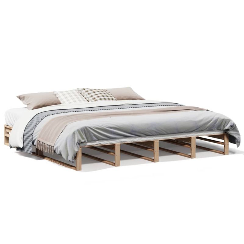 Łóżko drewniane WaszeMeble 200x200 cm brązowe WM-3302321 1 szt.