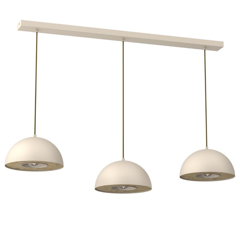 Lampa wisząca Luminex Elgund kremowo-ciemne drewno wym: 110 x 132 x 28 cm 3xE27 x 15W 1 szt.