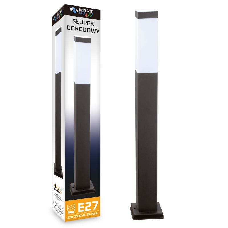 Lampa ogrodowa LED MasterLED Havana E27 65cm 6x6 IP44 czarna 1 szt.