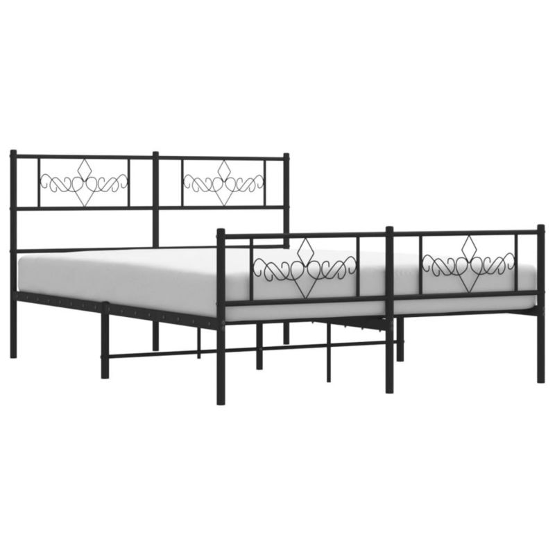 Łóżko metalowe WaszeMeble 140x190 cm z wezgłowiem czarne 1 szt.