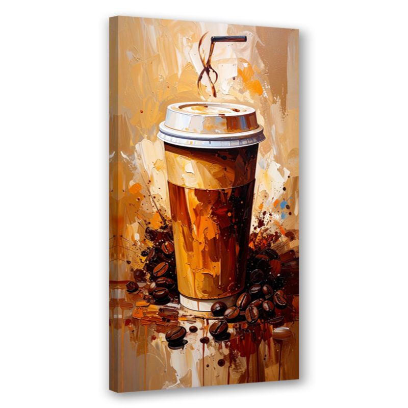 Obraz nowoczesny do kuchni restauracji jadalni Feeby Kubek Kawa Napoje 50x100cm 1szt
