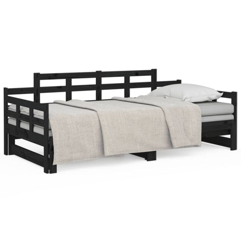 Łóżko dzienne WaszeMeble 90x200 cm rozsuwane czarne WM-820346 1 szt.