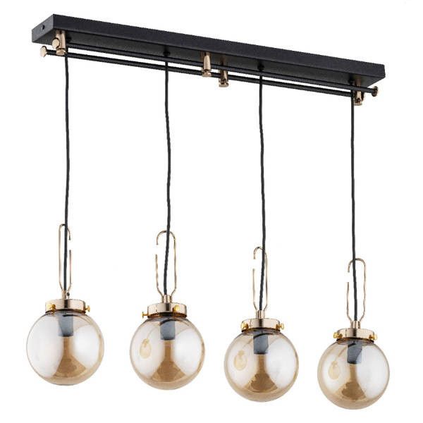 Lampa wisząca Alfa Volans 0130 czarna-stare złoto nowoczesna 4xE14 x 10W 1 szt.