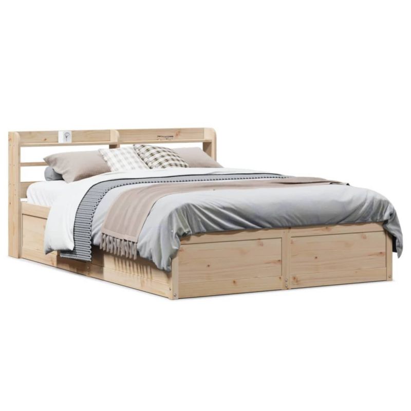 Łóżko drewniane WaszeMeble 120x200 cm brązowe WM-3307086 1 szt.