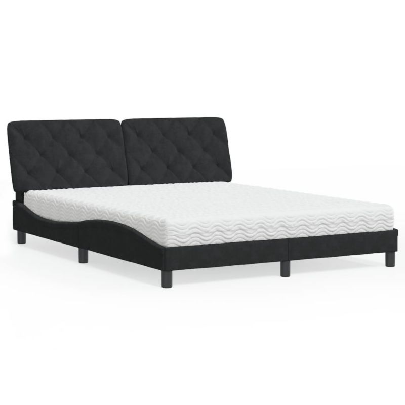 Łóżko tapicerowane WaszeMeble 160x200 cm czarne WM-3208666 1 szt.
