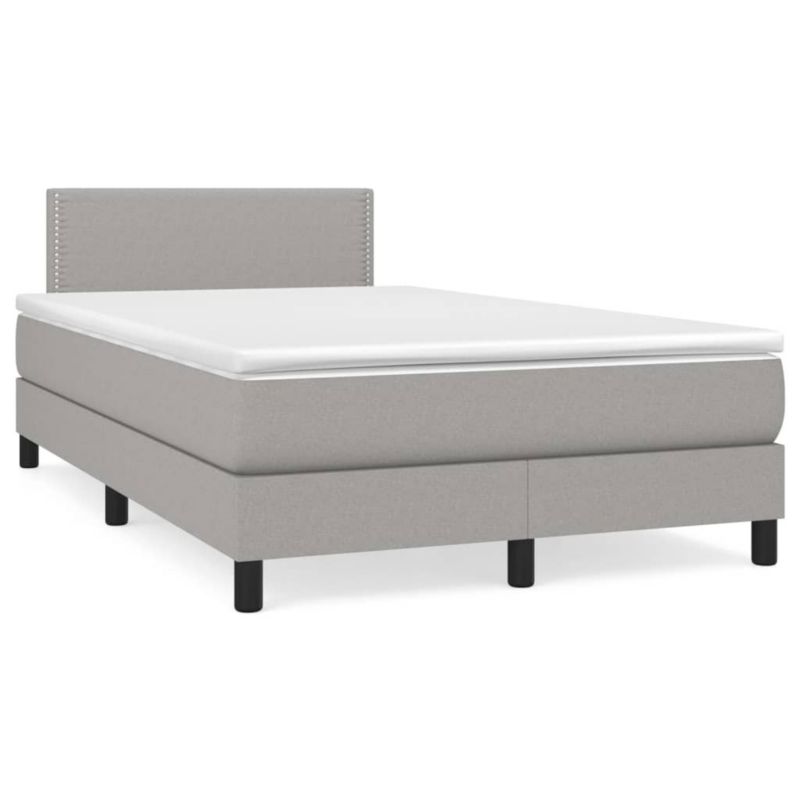 Łóżko kontynentalne WaszeMeble 120x200 cm jasnoszare WM-3139961 1 szt.