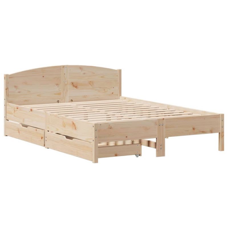 Łóżko drewniane WaszeMeble 140x190 cm brązowe WM-3301833 1 szt.