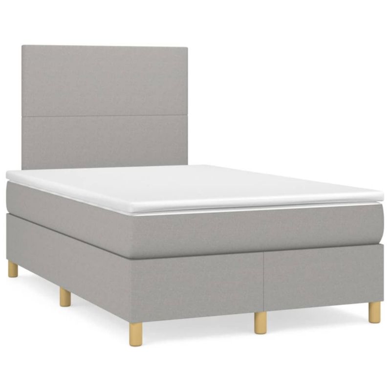 Łóżko kontynentalne WaszeMeble 120x200 cm jasnoszare WM-3142161 1 szt.