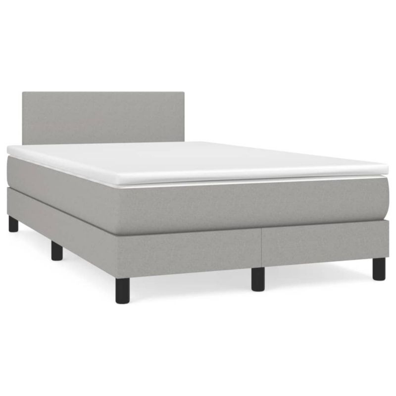 Łóżko kontynentalne WaszeMeble 120x190 cm jasnoszare WM-3270025 1 szt.