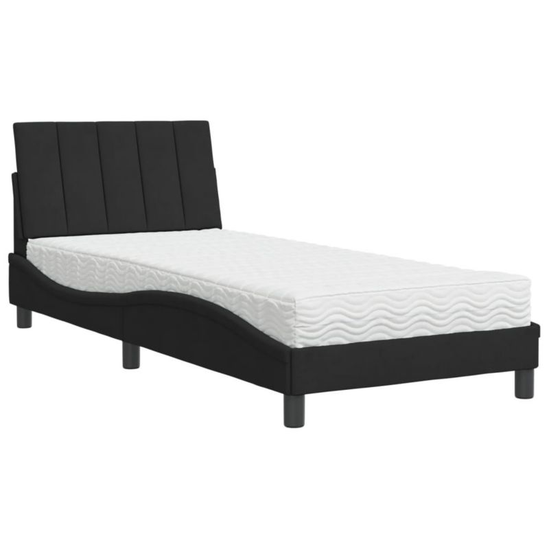 Łóżko tapicerowane WaszeMeble 90x190 cm czarne WM-3208570 1 szt.