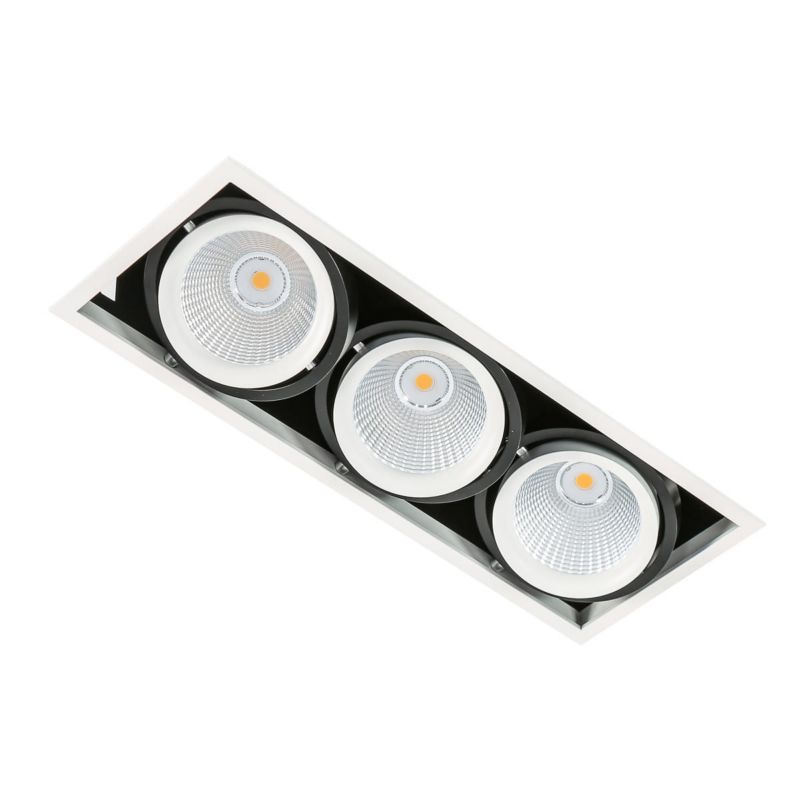 Oprawa wpuszczana Italux Vertico biało-czarna LED 3000K 4200lm ruchoma IP20 wym: 14 x 37,8 x 13,8 cm prostokątna - 1 szt.