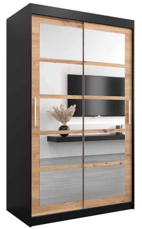 Szafa przesuwna Abiks ROMA 2 120 czarny mat + artisan 1 szt.
