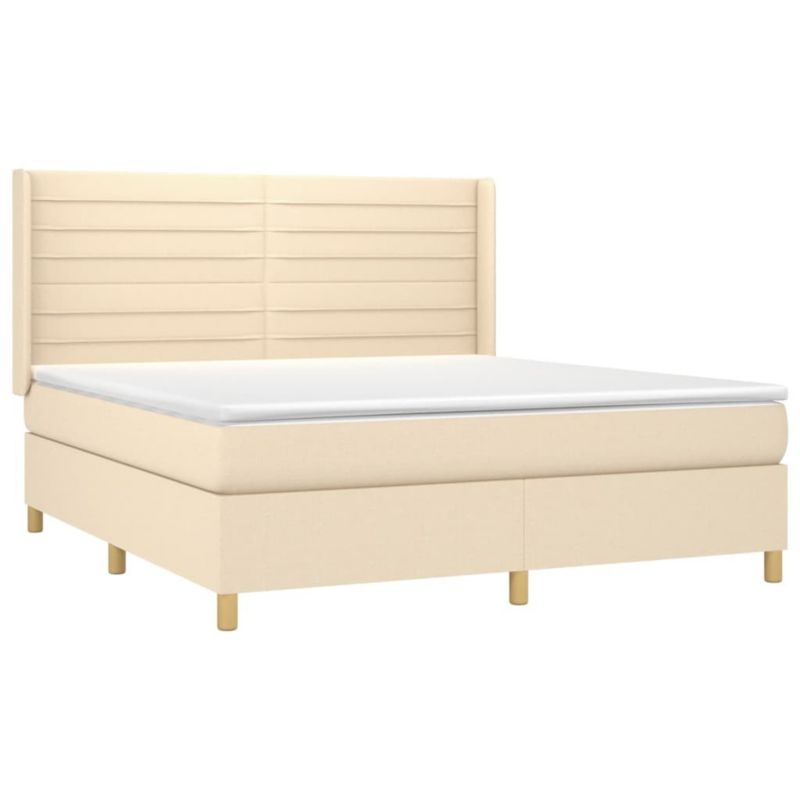 Łóżko kontynentalne WaszeMeble 160x200 cm kremowe WM-3138970 1 szt.