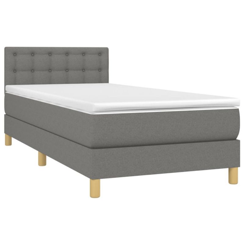 Łóżko kontynentalne WaszeMeble 100x200 cm ciemnoszara WM-3134014 1 szt.