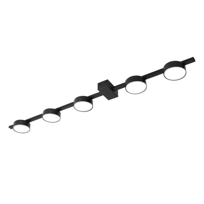 Lampa sufitowa Polux Joy czarna Listwa z lampami 5 x GX53 x 10W wym: 3,5 x 99,3 x 9 cm - 1 szt.