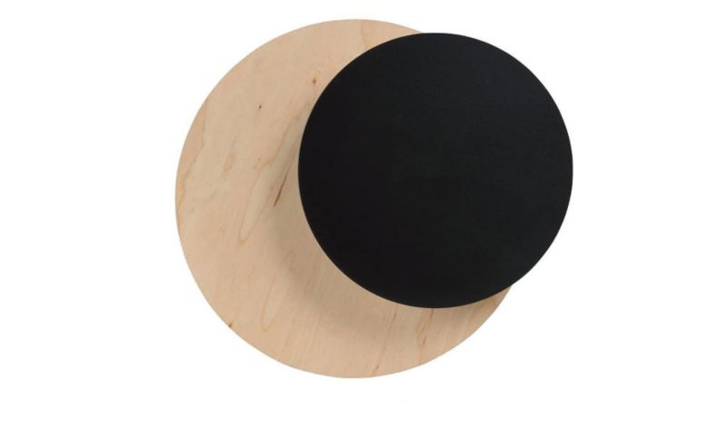 Kinkiet ścienny Emibig Circle jasne drewno-czarny bursztynowe szkło 1 x G9 x 8W IP20 wym: 20 x 22 cm - 1 szt.