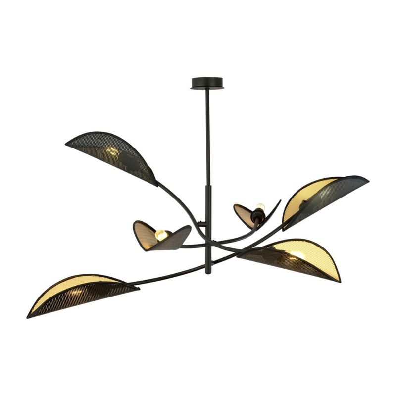 Żyrandol Emibig Lotus czarno-złoty wym: 51 x 102 cm 6xE14 x 10W 1 szt.