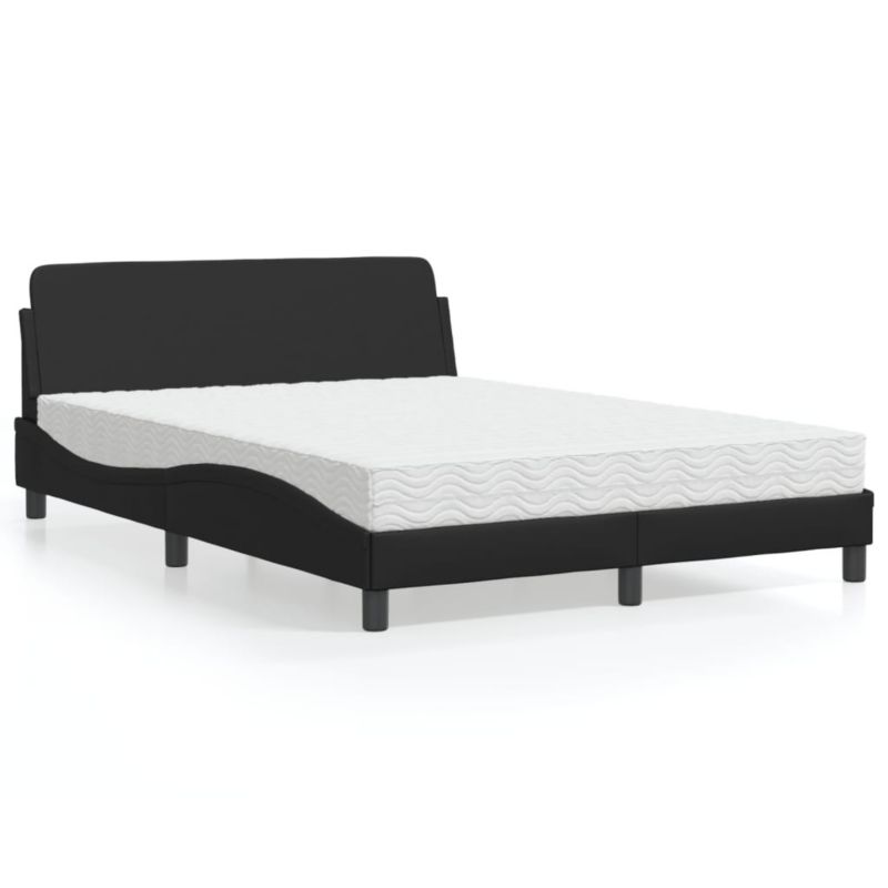 Łóżko tapicerowane WaszeMeble 140x190 cm czarne WM-3208397 1 szt.