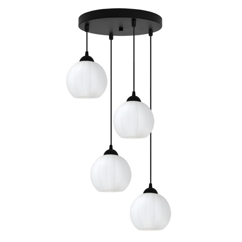 Lampa sufitowa wisząca Light Home LH Costa okrągła 4x E27 60W czarny/biały 1szt