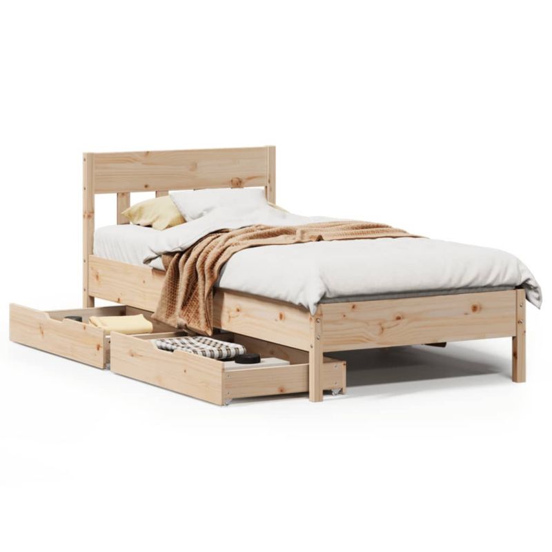 Łóżko drewniane WaszeMeble 90x190 cm brązowe WM-3301887 1 szt.
