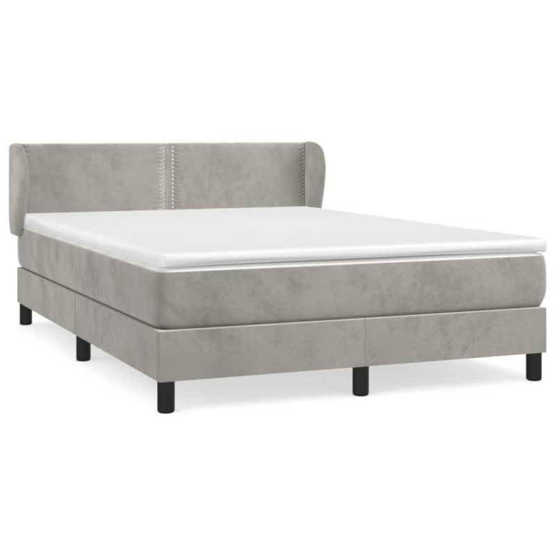 Łóżko kontynentalne WaszeMeble 140x190 cm jasnoszare WM-3127427 1 szt.