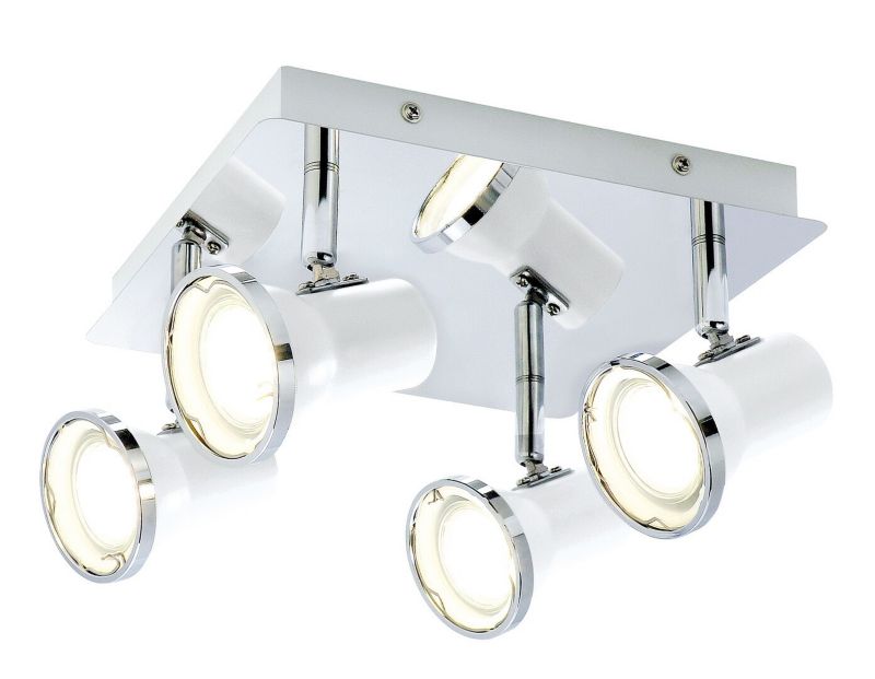 Spot sufitowy Rabalux Steve biały do łazienki 4 x GU10 x 15W IP44 wym: 23 x 23 x 23 cm - 1 szt.