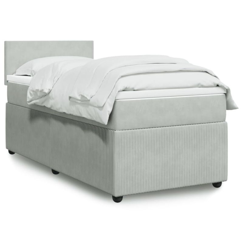 Łóżko kontynentalne WaszeMeble 80x200 cm jasnoszare WM-3287584 1 szt.