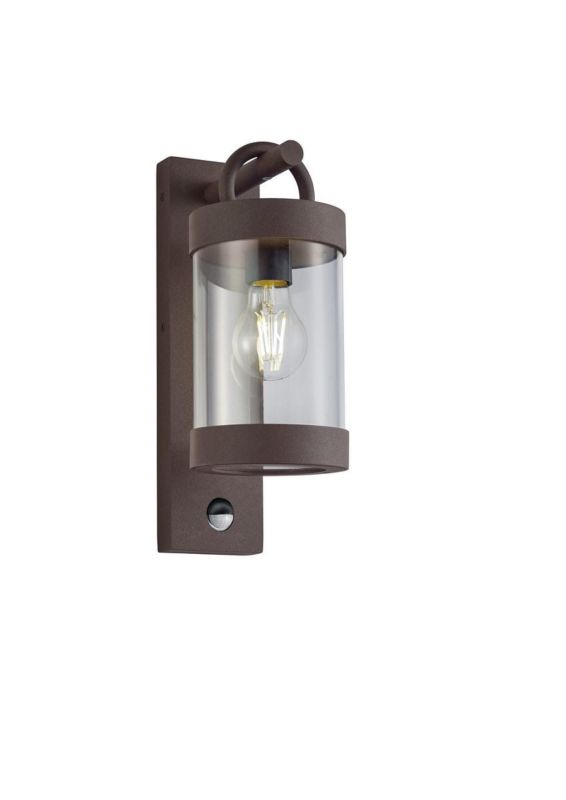 Kinkiet zewnętrzny z czujnikiem Trio Sambesi miedziany 1 x E27 x IP44 wym: 33 x 12,5 x 12,5 cm - 1 szt.