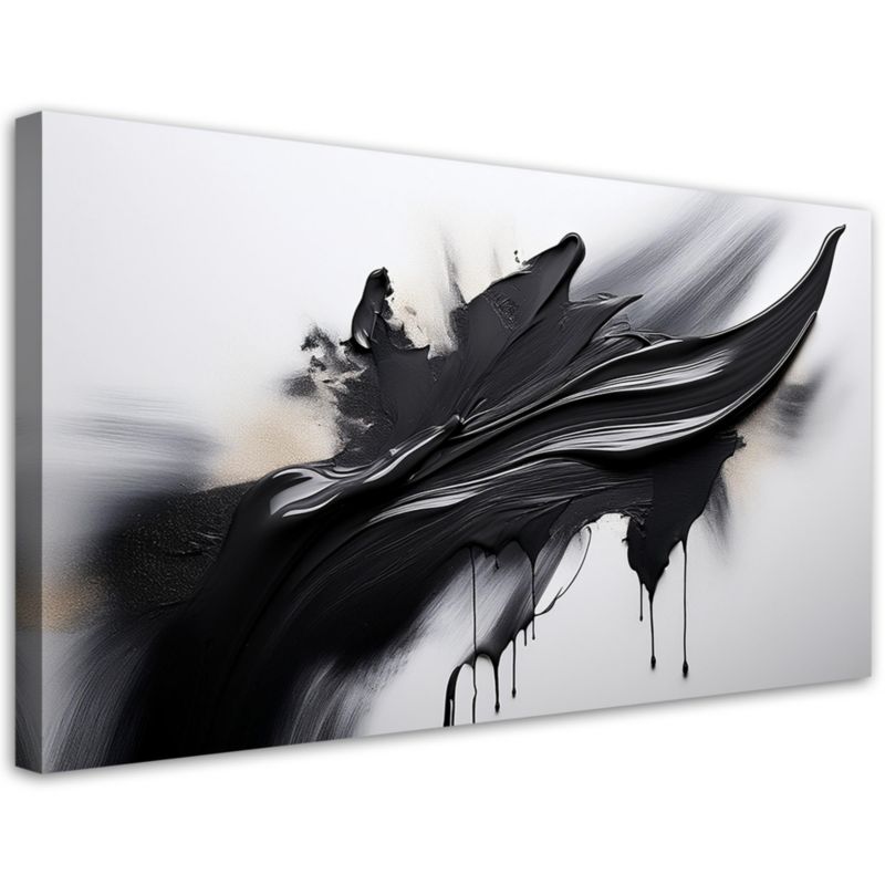 Obraz na płótnie Feeby Abstrakcja Czarno Biała Efekt 3D 80x40cm 1szt