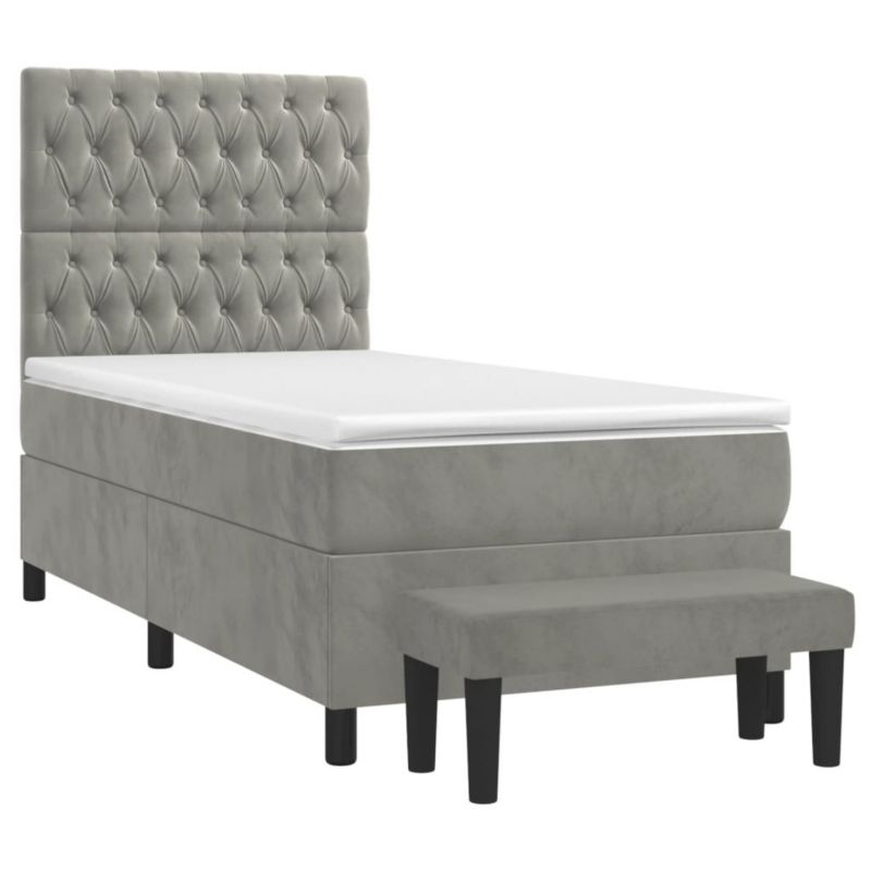Łóżko kontynentalne WaszeMeble 100x200 cm jasnoszare WM-3138007 1 szt.