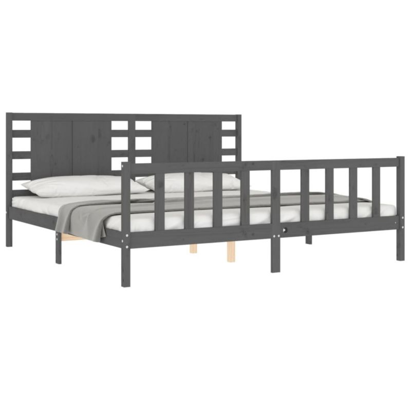 Łóżko drewniane WaszeMeble 200x200 cm szara WM-3192838 1 szt.
