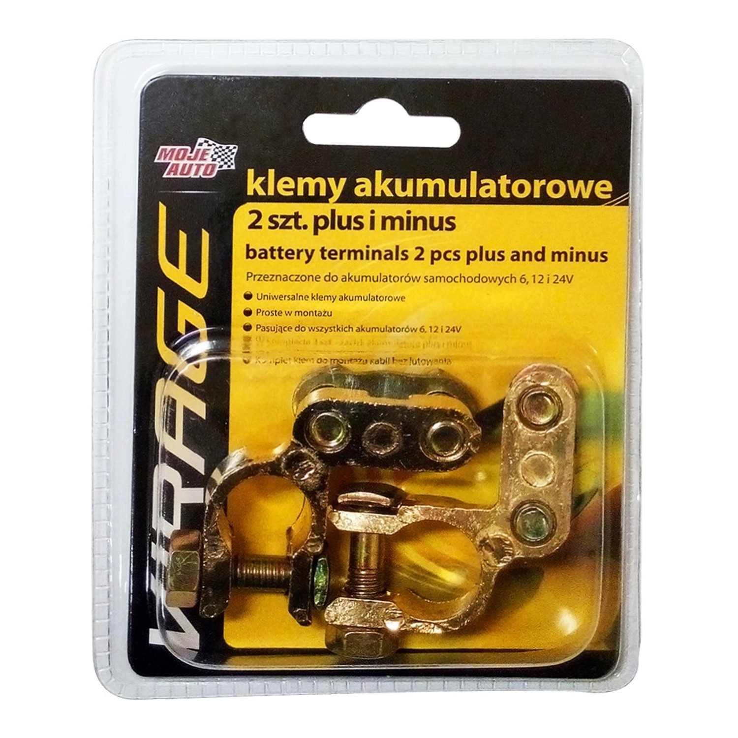Moje Auto Klemy akumulatorowe 2 szt. (+ / -)