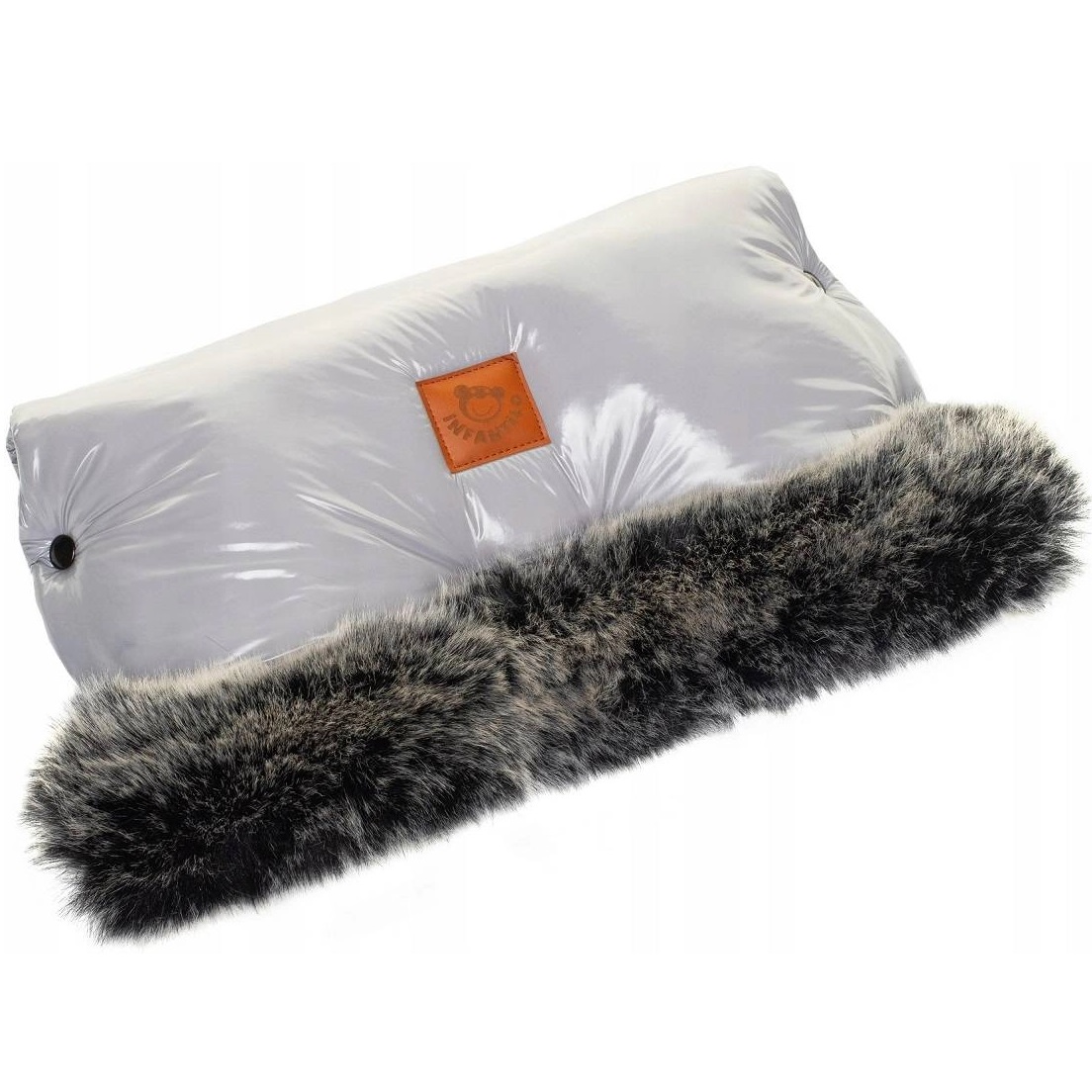 Mufka do wózka premium z futerkiem grey IF