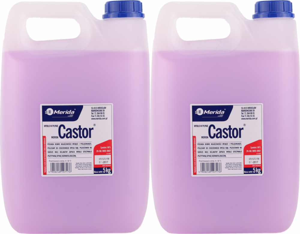 2x Mydło w płynie Merida Castor, liliowy, zapas, 5l