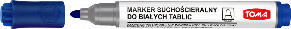 Marker suchościeralny Toma TO-266, okrągła, 2mm, niebieski
