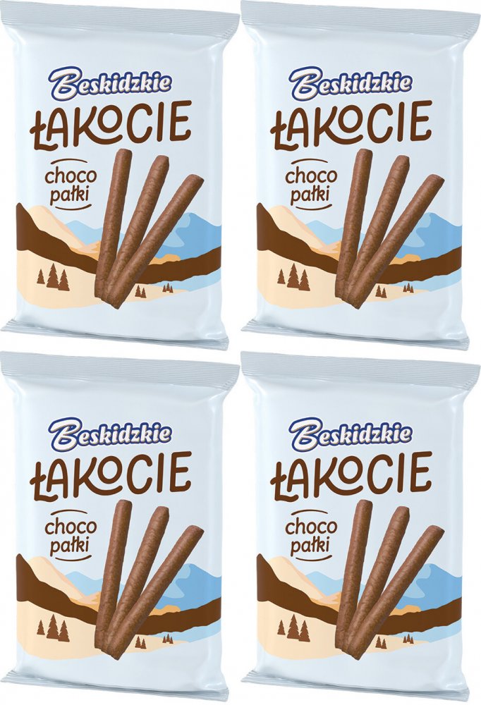 4x Beskidzkie Łakocie Choco Pałki Aksam, w czekoladzie, 140g