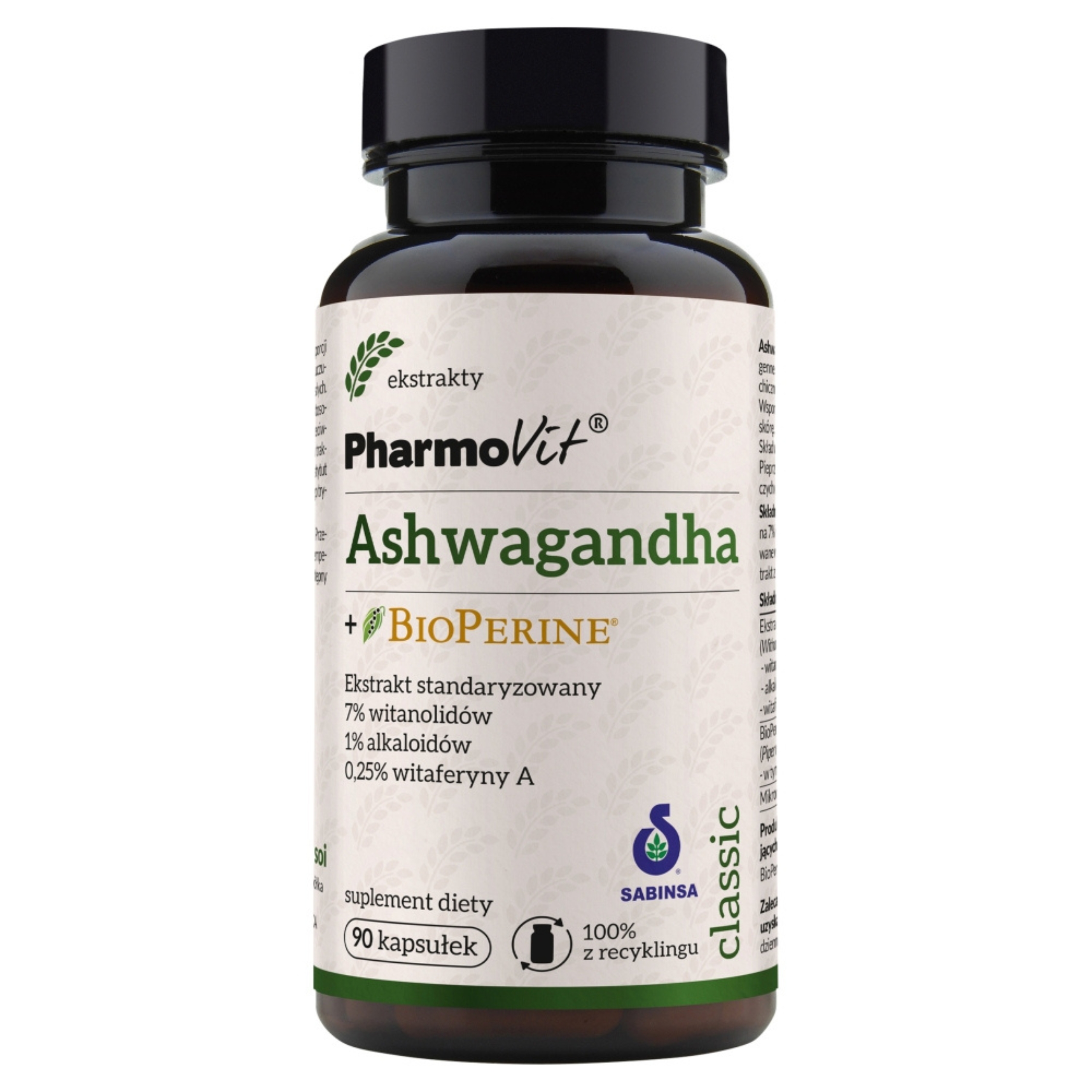 Pharmovit ashwagandha + bioperine, 90 kapsułek