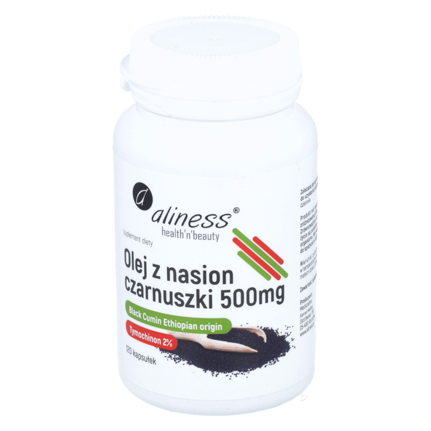 Aliness, olej z nasion czarnuszki - 500 mg, 120 kapsułek