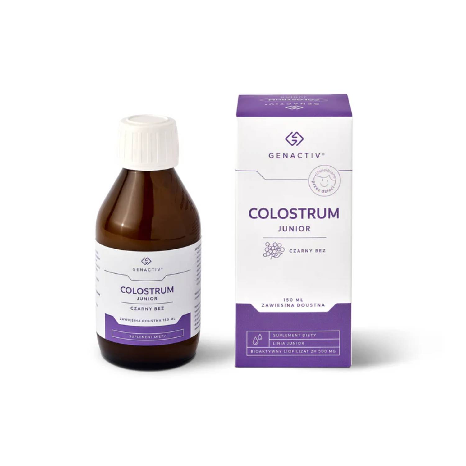 Colostrum genactiv junior, zawiesina czarny bez, 150 ml