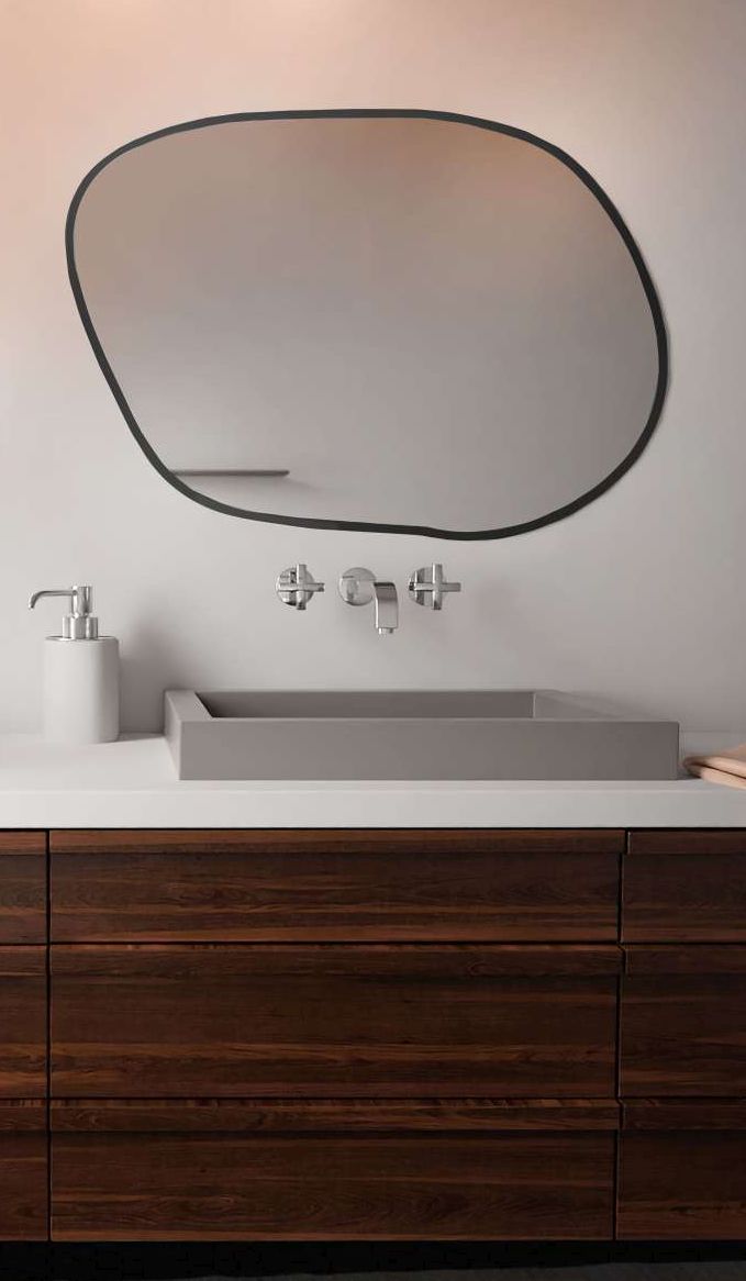 Smartwoods Tiny Borderbright Stain IV lustro 100x71 cm z oświetleniem LED czarne barwa zimna