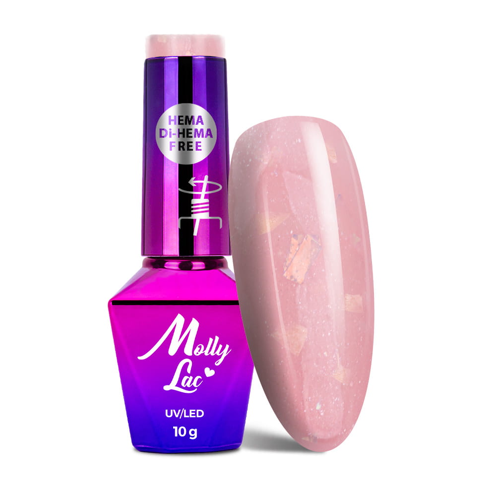 Lakier hybrydowy MollyLac Sparkling French Wedding party HEMA/Di-HEMA Free 10 g Nr 701