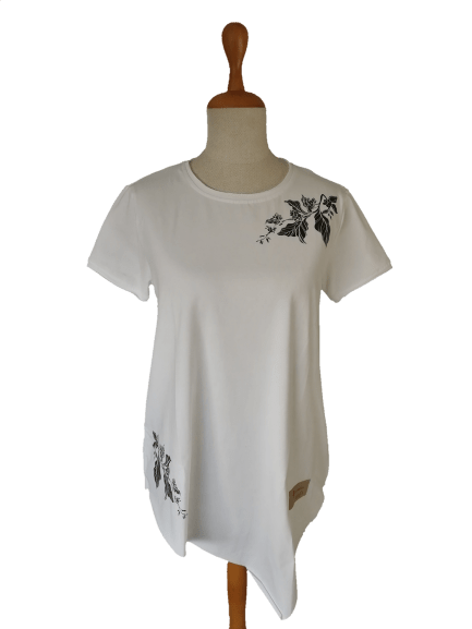 T-shirt coffee leaf - biała koszulka, bluzka - S/M