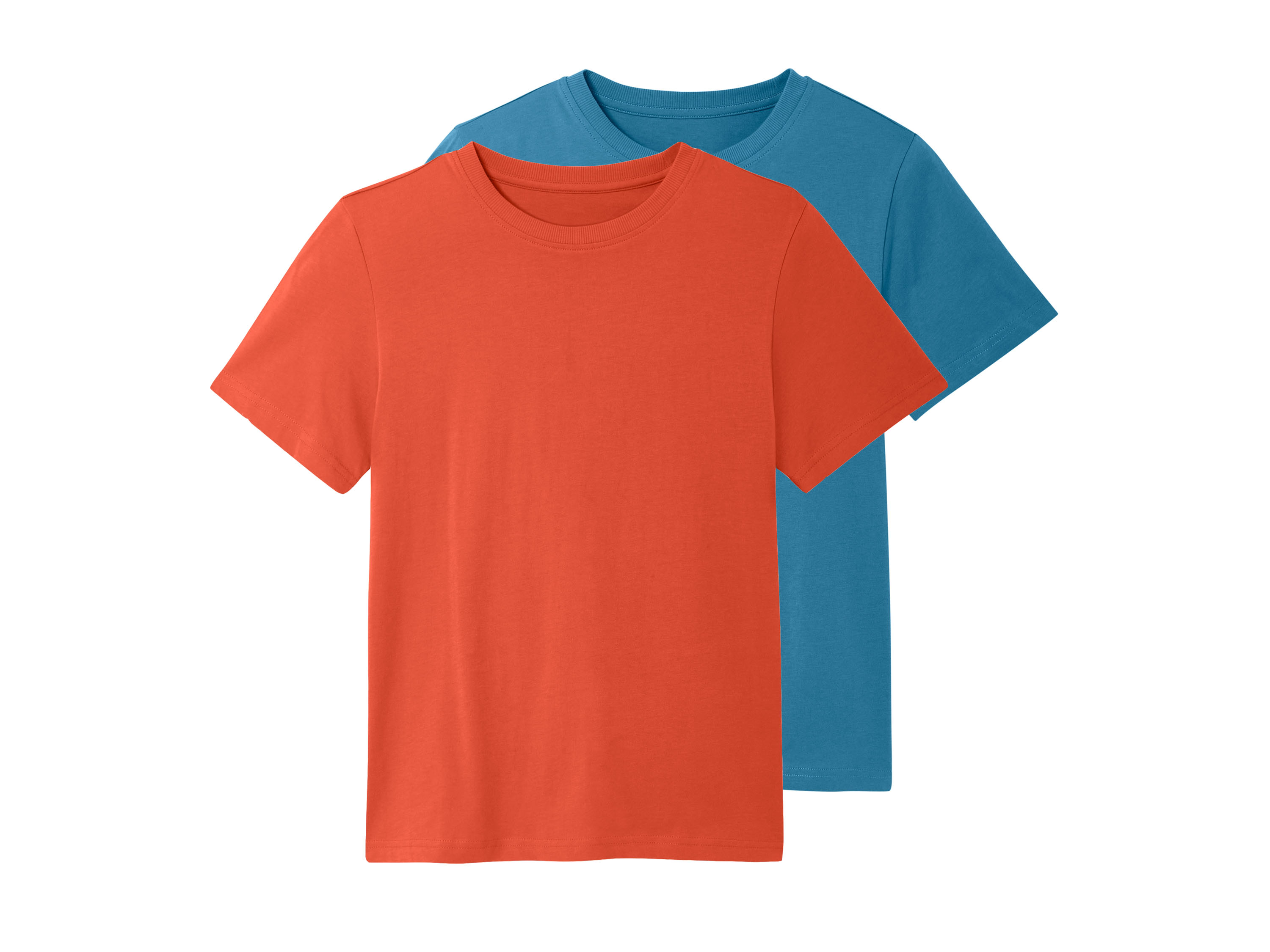 esmara T-shirty dziecięce z bawełny, 2 sztuki Granatowy/ pomarańczowy, 134/140