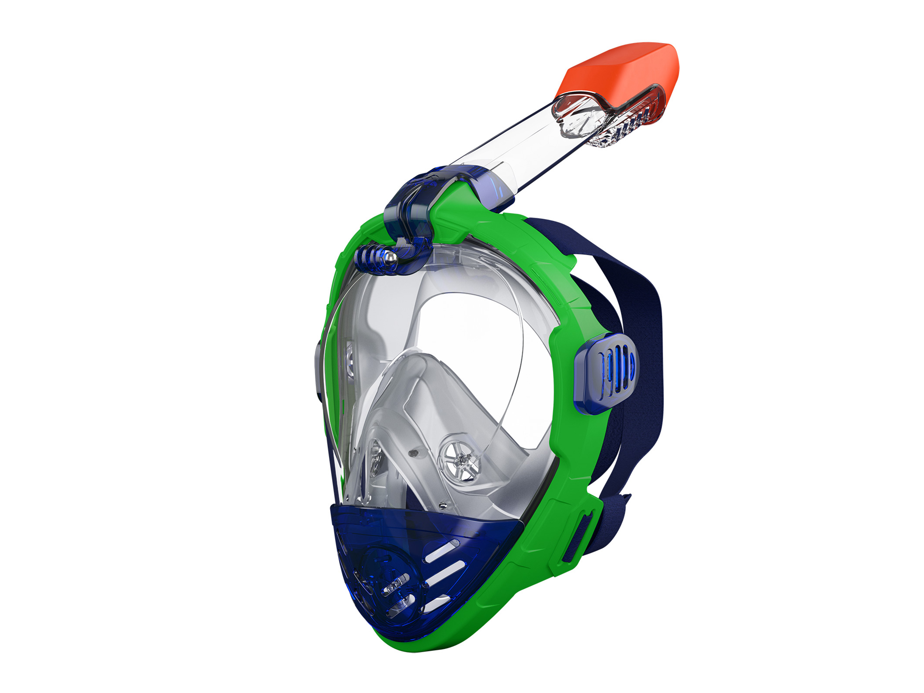 Crivit Maska do snorkelingu pełnotwarzowa z fajką Zielony/ niebieski, S/M