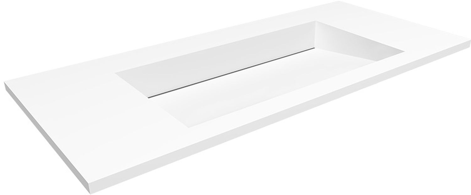 Darmowa Dostawa - Umywalka 100x45 cm prostokątna wpuszczana-z blatem biała Cristalstone Linea Ideal U1000MCOLCCRBO