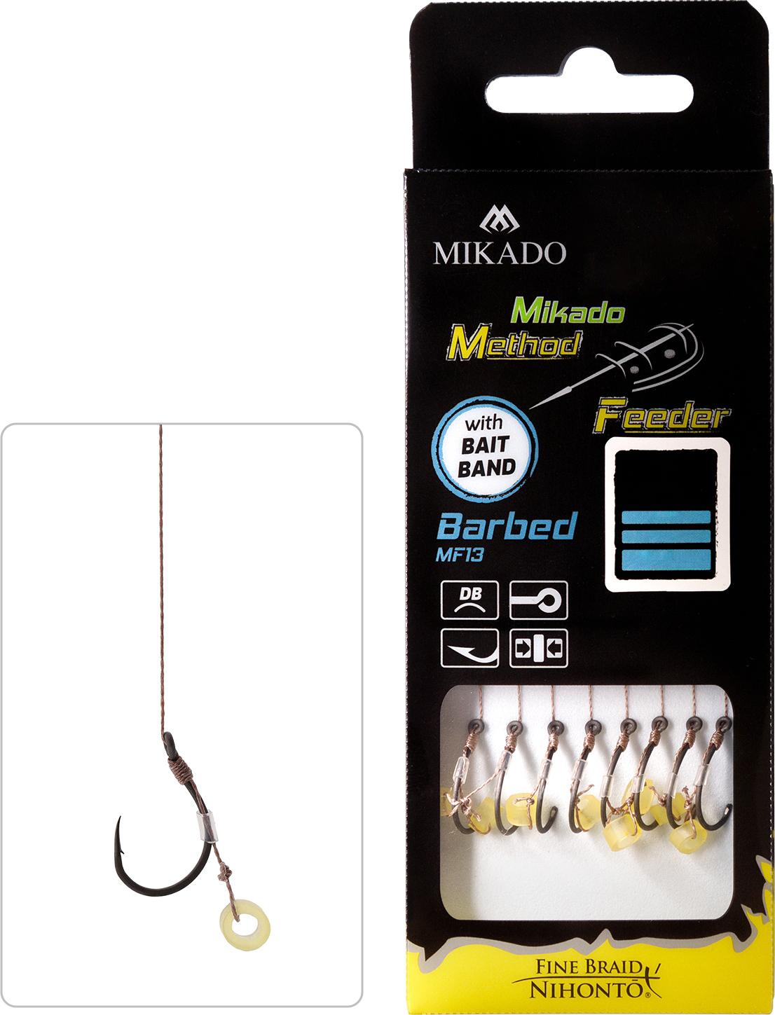 Mikado Haczyki z Przyponem Method Feeder z gumką nr 10
